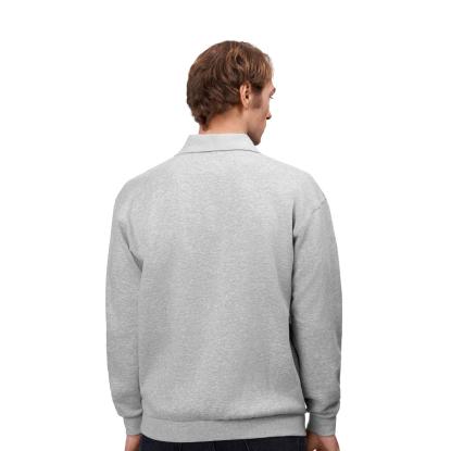 ID 0601 polosweatshirt, klassisk, grå melange