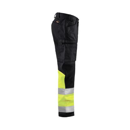 Blåkläder 1551 high vis buks med stretch, sort/hi-vis gul