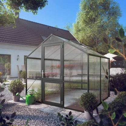 KGT Rose II drivhus, antracitgrå, 5,06 m²
