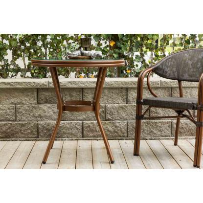 Venture Design Loures cafébord, brun/grå, Ø70 cm