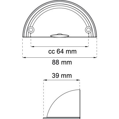 Habo Nathalie møbelgrebmat krom, 64 mm - 2 stk.