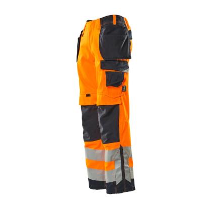 MASCOT SAFE SUPREME Wigan arbejdsbukser med hængelommer, hi-vis orange/mørk marine