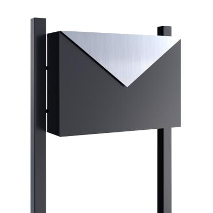 Bravios Letter/Kuvert postkasse med stander, rustfrit indkast, sort