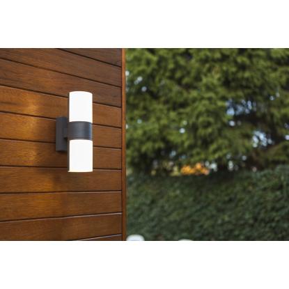 LUTEC CYRA udendørs LED væglampe, L24,5 cm, IP54, mørk grå
