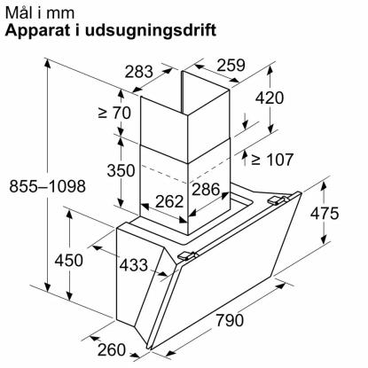 Bosch DWK81AN60 væghængt emhætte, sort, 80 cm