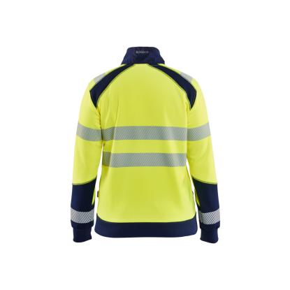 Blåkläder 3508 dame high vis sweatshirt full-zip, hi-vis gul/marineblå