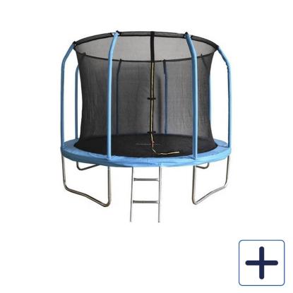 Viking Sports trampolin med net og stige, blå