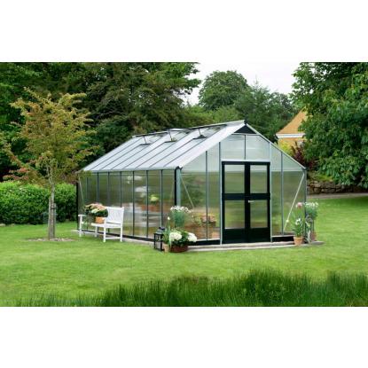 Juliana Gartner drivhus 21,4 m², alu/sort, 10 mm poly