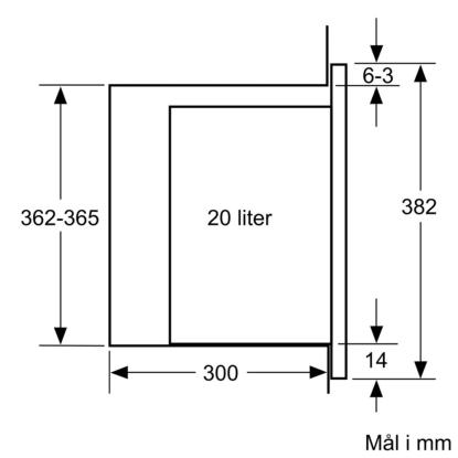 Bosch BFL524MB0 mikroovn til indbygning, 20 liter