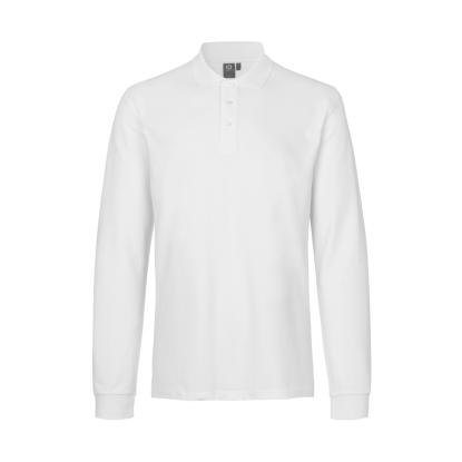 ID 0544 langærmet polishirt med stretch, hvid