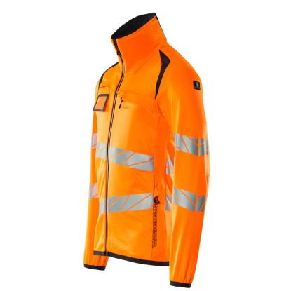 MASCOT ACCELERATE SAFE fleecetrøje med lynlås, hi-vis orange/mørk marine