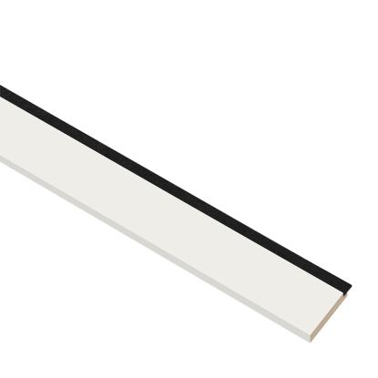 I-Wood afslutningsliste til 4-lamel akustikpanel, hvidmalet, sort filt og lys kerne, folie, 16 x 67 mm