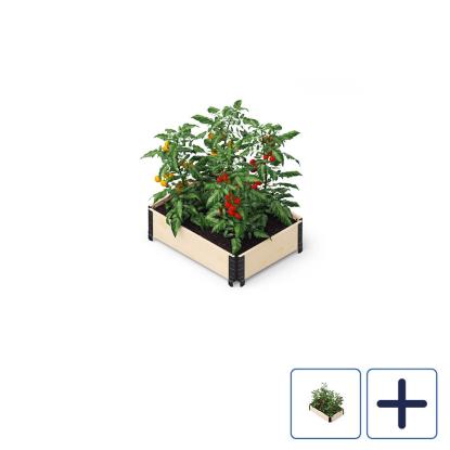 Upyard GardenBox Eco højbedsramme med sorte hjørner, natur