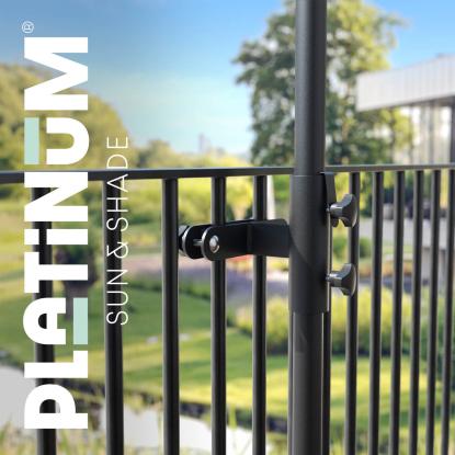 Platinum Sun & Shade balkonklemme til lodret gelænder, Ø38 mm, antracitgrå