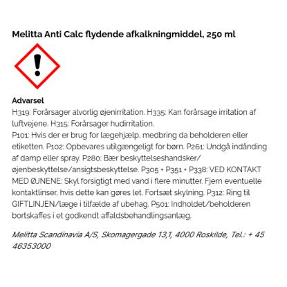 Melitta Anti Calc flydende afkalkningsmiddel - 250 ml