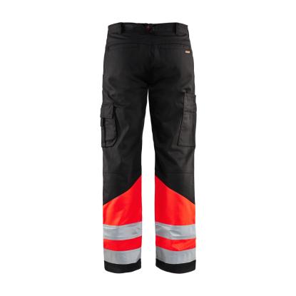 Blåkläder 1564 high vis buks, sort/hi-vis rød