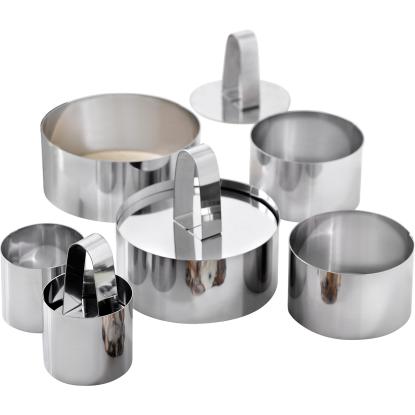 Steel-Function runde udstikkerforme, rustfrit stål - 9 dele
