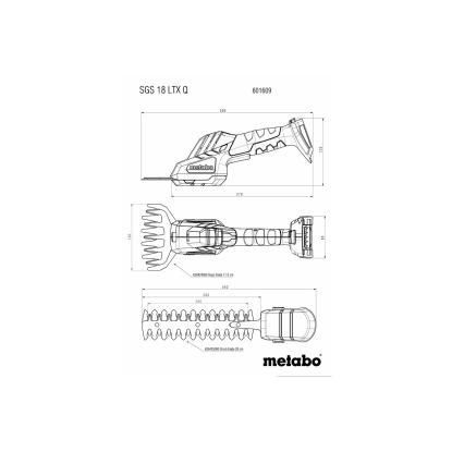Metabo SGS 18 LTX Q busk- og græstrimmer, 18V, uden batteri og lader, metaBOX