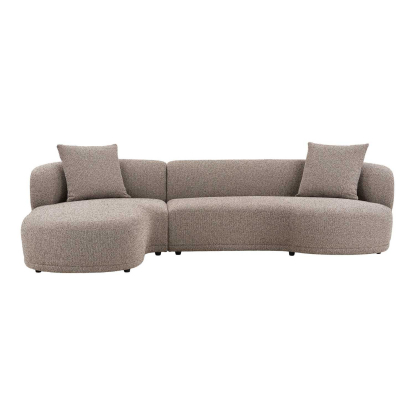Kingston venstrevendt loungesofa med to puder, brun