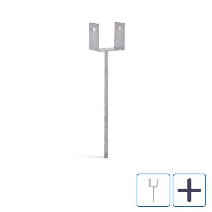 Habo stolpeholder, U-profil, varmgalvaniseret, 101 mm
