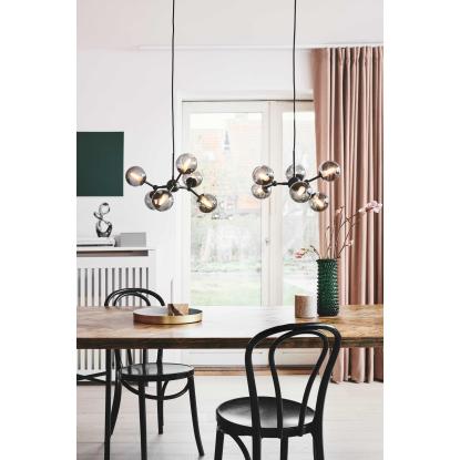 Halo Design Atom lysekrone, Ø45 cm, 6 x G9, sort/smoke