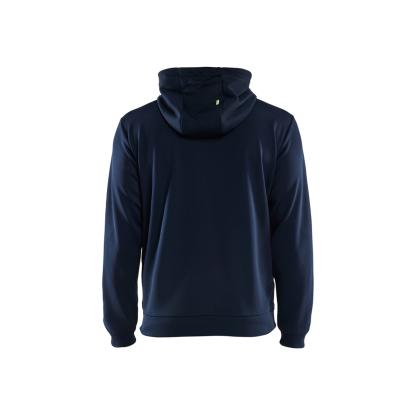 Blåkläder 3363 hættetrøje full zip, mørk marineblå/hi-vis gul