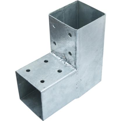 Nortiq enkelt stolpehjørne med 2 samlinger, galvaniseret stål, 20 x 18,5 cm til 7 x 7 cm stolpe