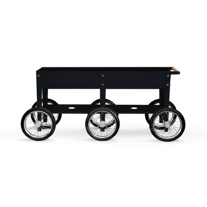Herstera Wheels højbed med hjul, pulverlakeret stål, sort, 80 x 50 x 186 cm