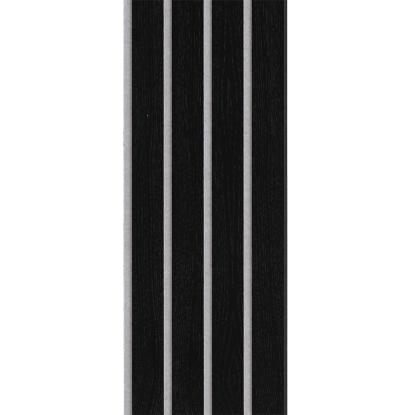 I-Wood Medio+ 4-lamel akustikpanel, sortmalet, grå filt og sort kerne, egefiner, 17 x 300 mm