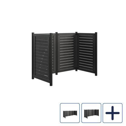PLUS Lund renovationsskjul, sort/nåletræ