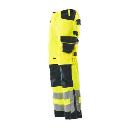 MASCOT SAFE SUPREME Kendal arbejdsbukser med knælommer, hi-vis gul/mørk marine