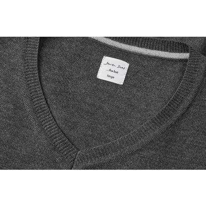 Seven Seas S670 The knit pullover med v-hals, mørk grå melange