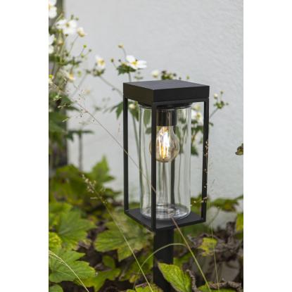 LUTEC FLAIR bedlampe med spyd, solceller og sensor, H76 cm, E27, sort