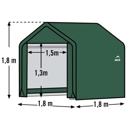 ShelterLogic Shed-in-a-Box teltgarage, grøn - 3,24 m²