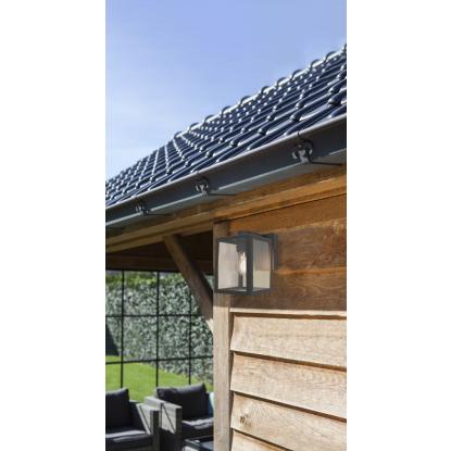 LUTEC SHIVA udendørs væglampe, E27, IP44, sort