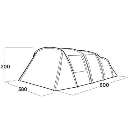easy camp Kullen 6 Air tunneltelt til 6 personer, brun