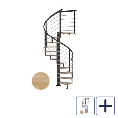 DOLLE Montreal DESIGN spindeltrappe, Ø140 cm, sort/olieret bøg