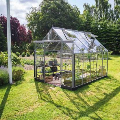 Halls Icon 8 drivhus 8,1 m², alu, 3 mm glas