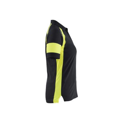 Blåkläder 3529 dame poloshirt, sort/hi-vis gul