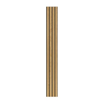 I-Wood Medio+ 4-lamel akustikpanel, klar olieret, sort filt og sort kerne, egefiner, 17 x 300 mm