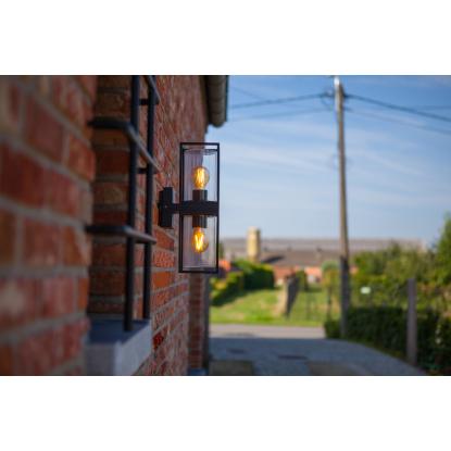 LUTEC FLAIR udendørs væglampe, H39,3 cm, 2 x E27, IP44, sort