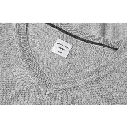 Seven Seas S670 The knit pullover med v-hals, lys grå melange