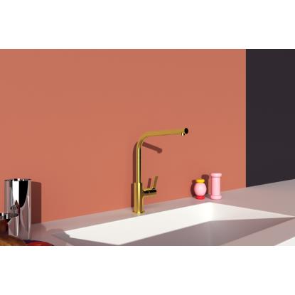 Ideal Standard GUSTO køkkenarmatur, L-tud, brushed gold