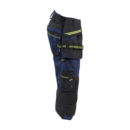 Blåkläder 1977 striker håndværkerknickers med stretch, mørk marineblå/hi-vis gul