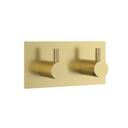 House Rio knage med 2 kroge, antik messing, 90 x 45 x 32 mm