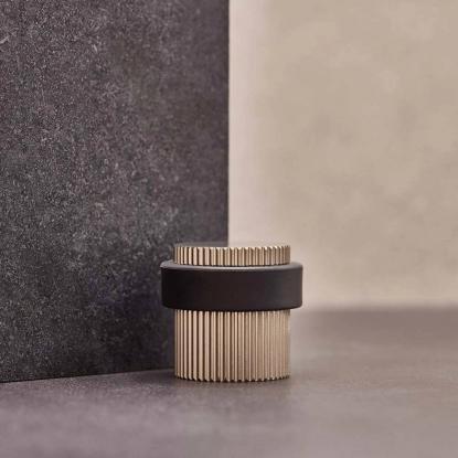 Beslag Design Helix Stripe dørstopper, Ø38 x 36 mm, rustfrit stål look