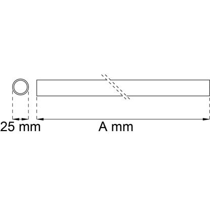 Habo 2200 rør/bøjlestang, krom - Ø25 mm x 1 meter