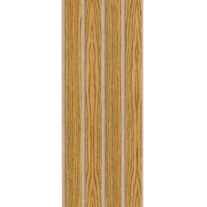 I-Wood Medio+ 4-lamel akustikpanel, brun olieret, beige filt og lys kerne, egefiner, 16 x 300 mm