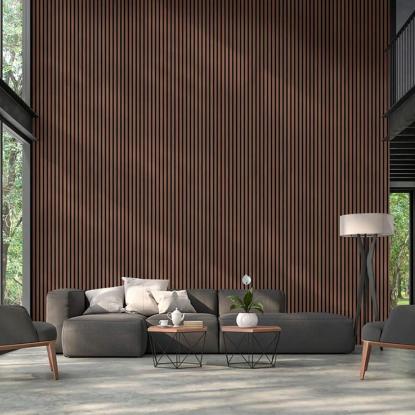 FibroTech PREMIUM akustikpanel, 605 x 2440 mm, walnut