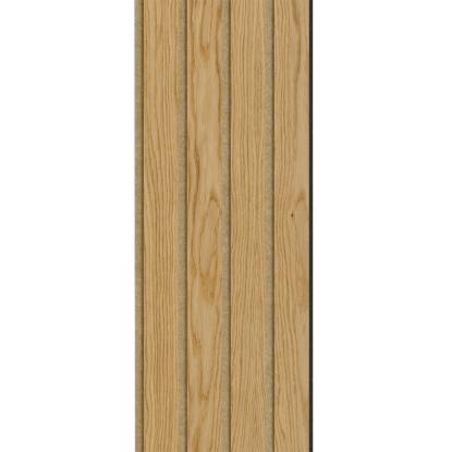 I-Wood Basic 4-lamel akustikpanel, klar olieret, brun filt og sort kerne, egefiner, 17 x 300 mm 